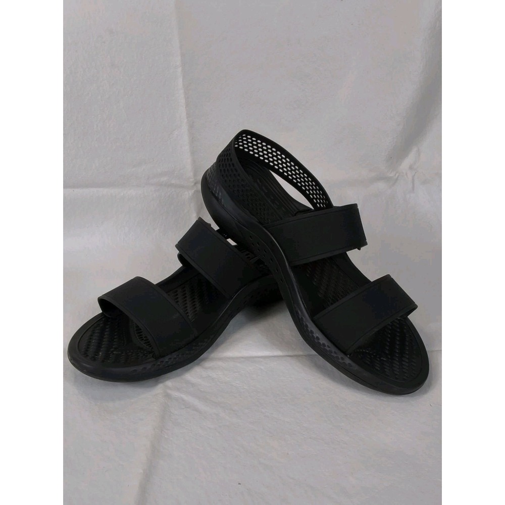 Crocs LiteRide 360 Sandals Womens Size 8 Black Grey Comfort Strappy 206711-060